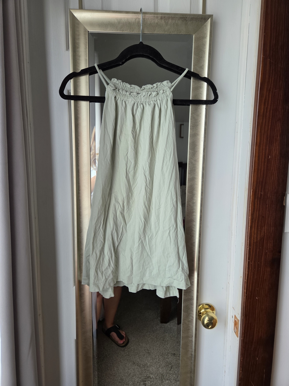 Smocked Neck Light Sage Tank Dress - Women's